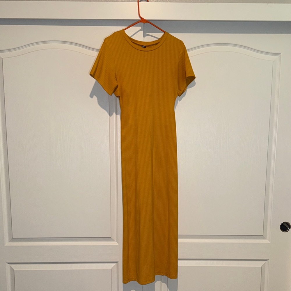 SHEIN Mustard Midi Dress
